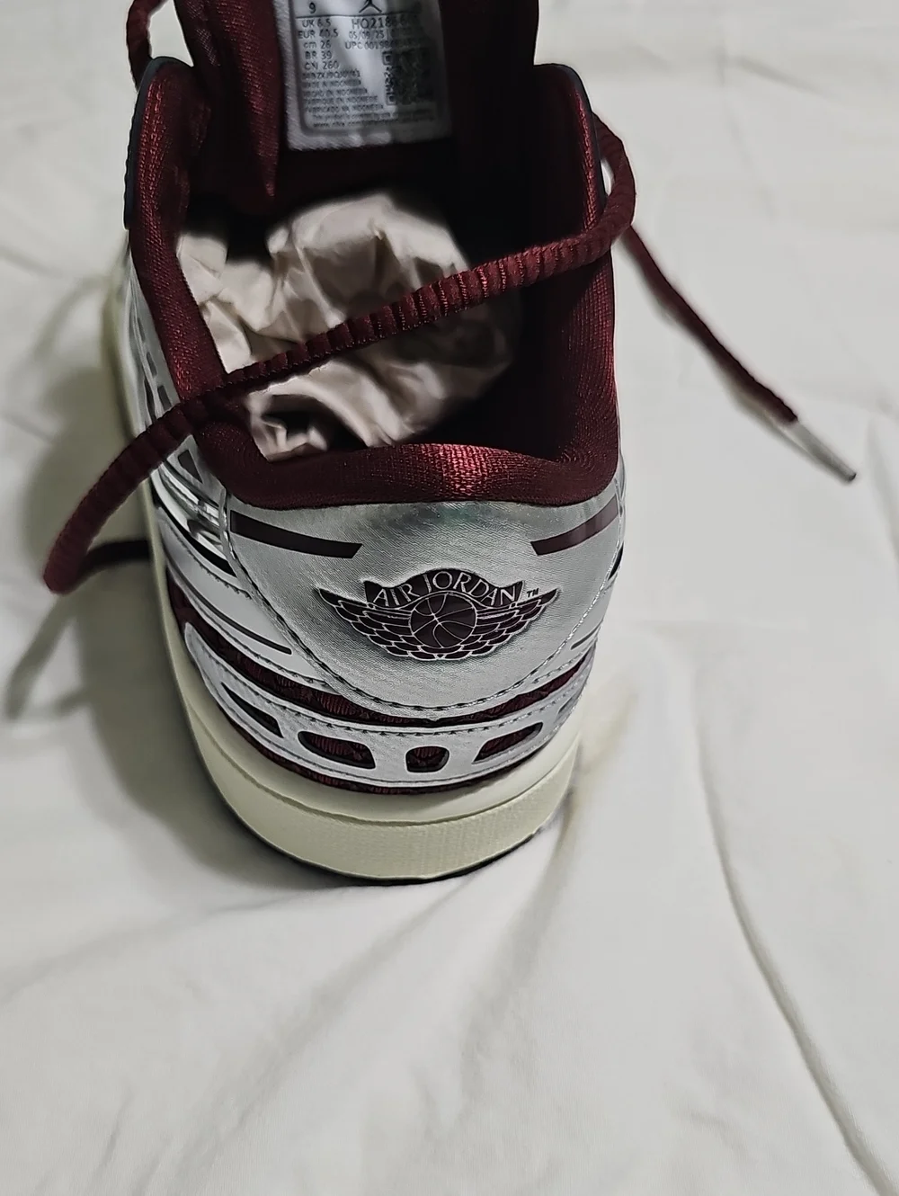 Nike Maroon and Silver, Air Jordan Women's Athletic Sneakers